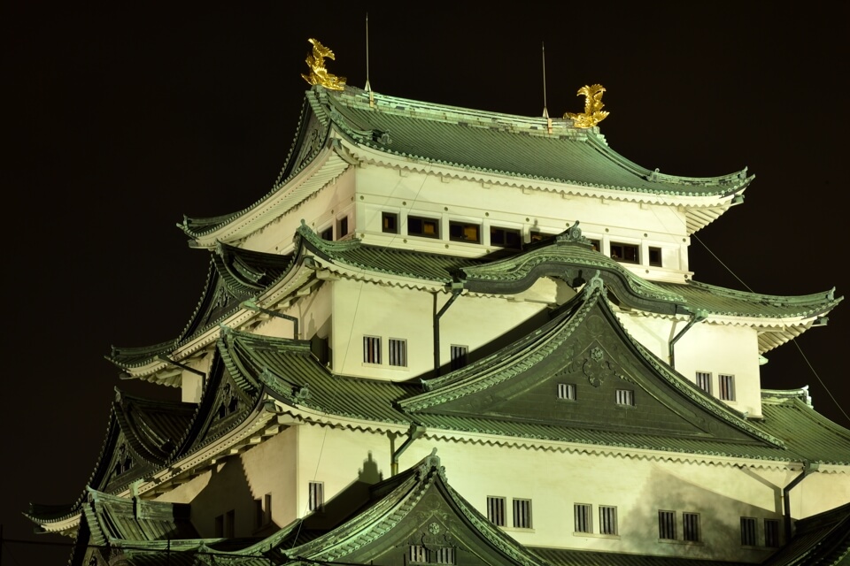 名古屋城宵祭り・盆踊りの夜景写真
