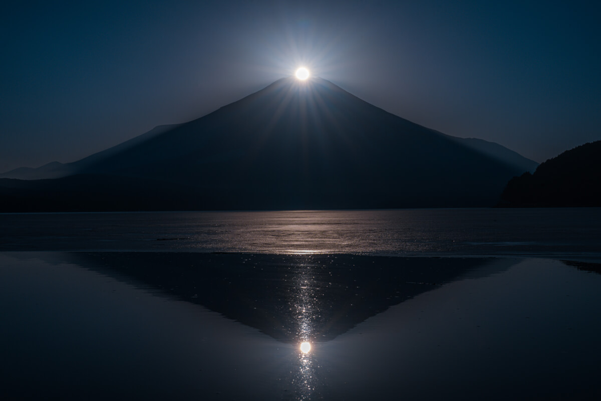 ダブルダイヤモンド富士山中湖写真