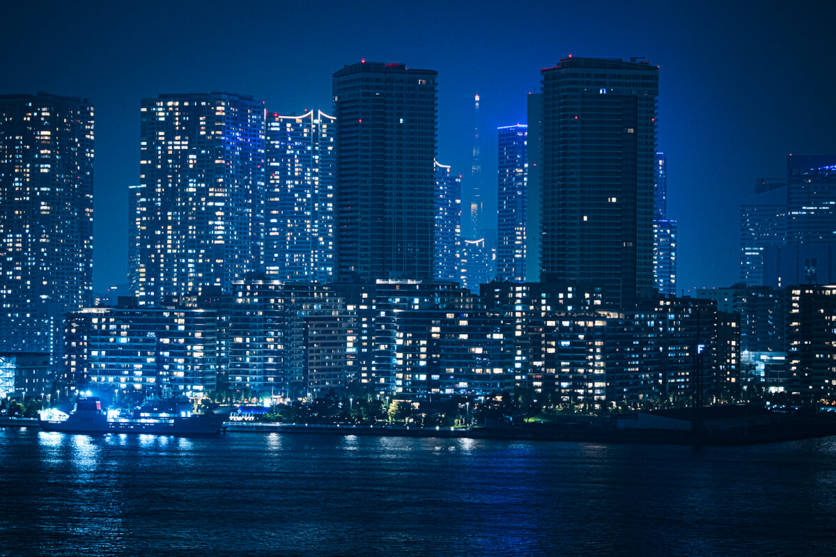 レインボーブリッジ東京スカイツリー夜景写真