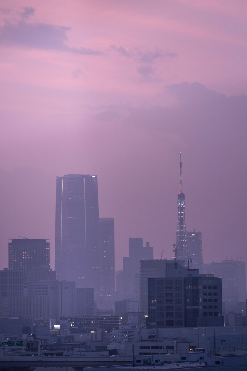 レインボーブリッジ東京タワー夜景写真
