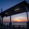 下灘駅の夕日写真撮影スポット伊予灘と無人駅