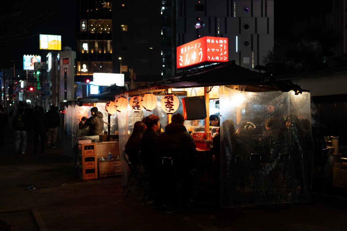 中洲屋台街の夜景写真撮影スポット