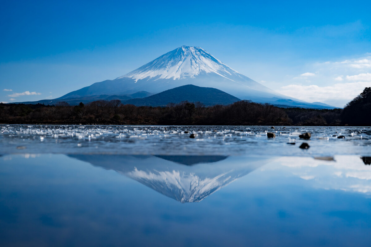 他手合浜の逆さ富士山リフレクション