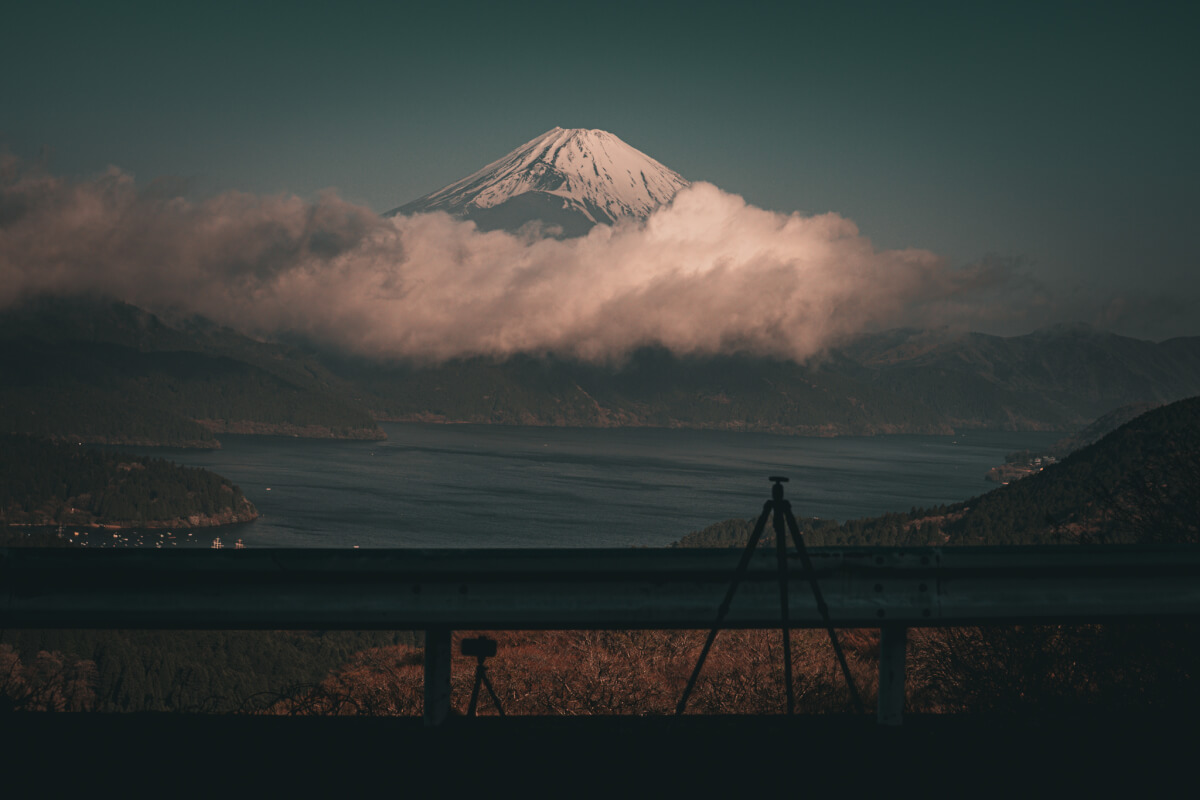 大観山カーブ富士山芦ノ湖画像