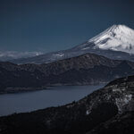 大観山展望台の早朝富士山