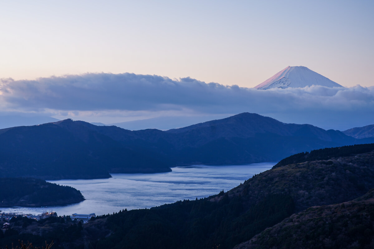 大観山展望台夕焼け富士山