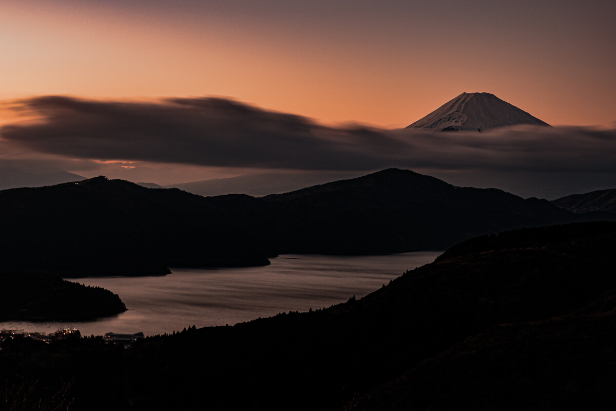 大観山展望台夕焼け富士山