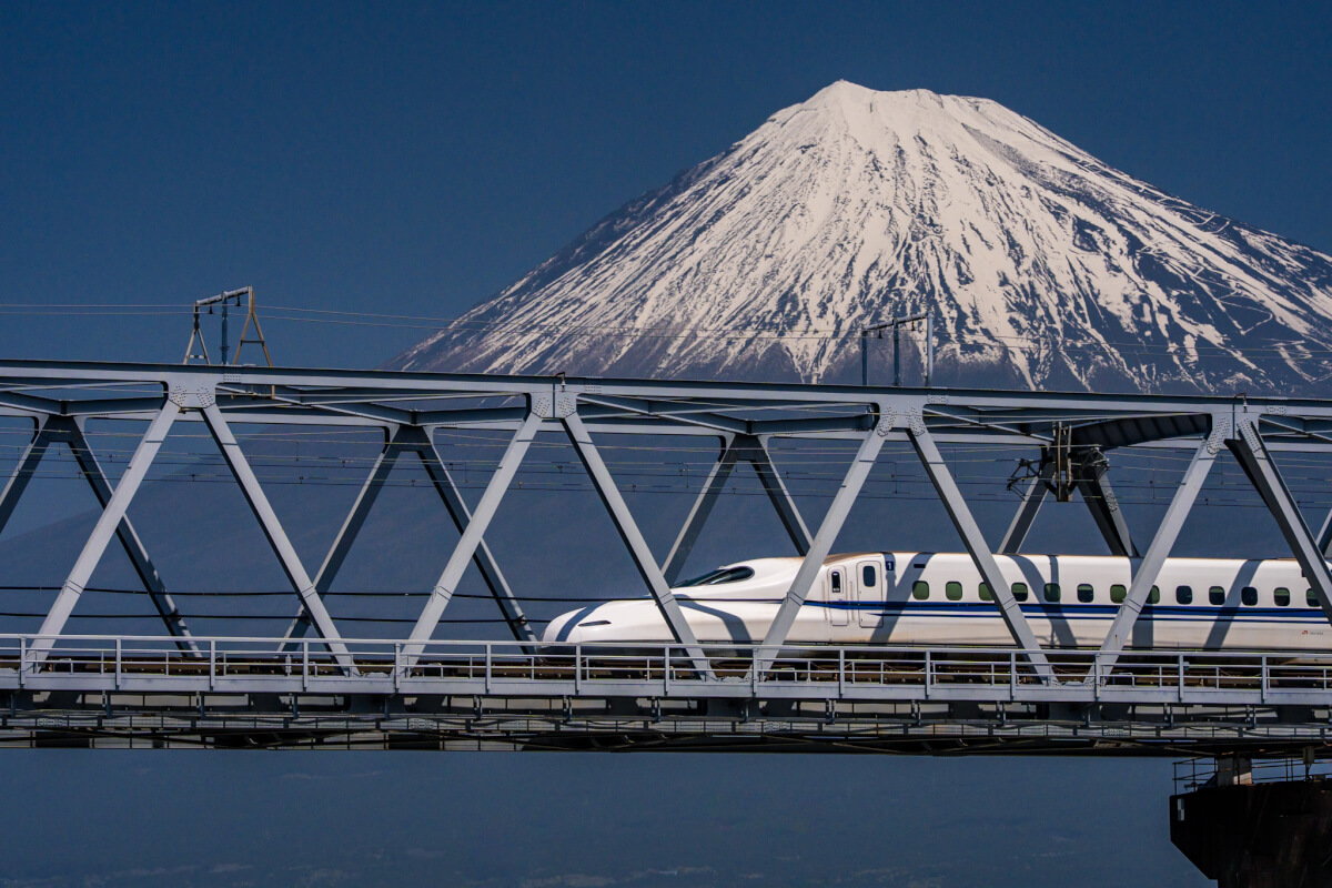 富士川橋梁富士山東海道新幹線