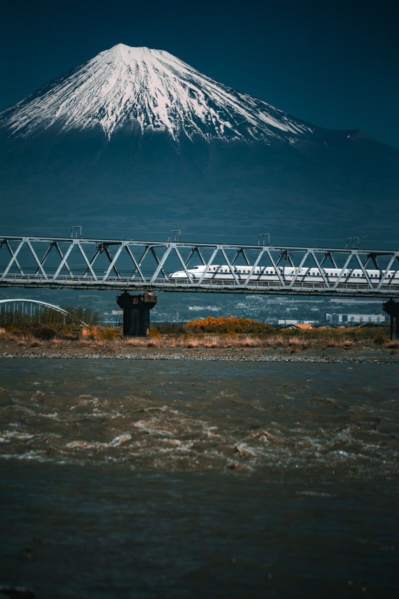 富士川橋梁富士山東海道新幹線