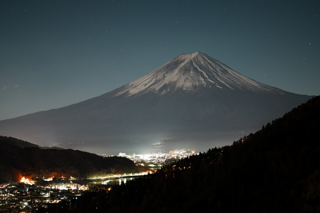 富士見橋展望台の富士山夜景