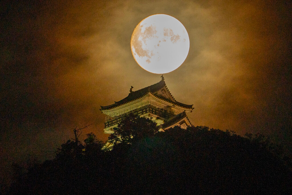 岐阜城満月写真の撮影場所