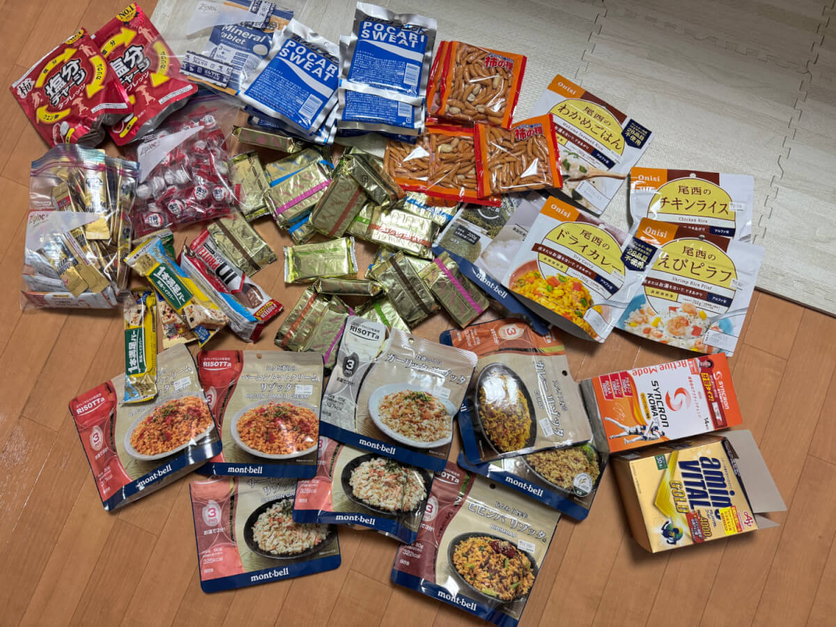 持参した食料品の写真