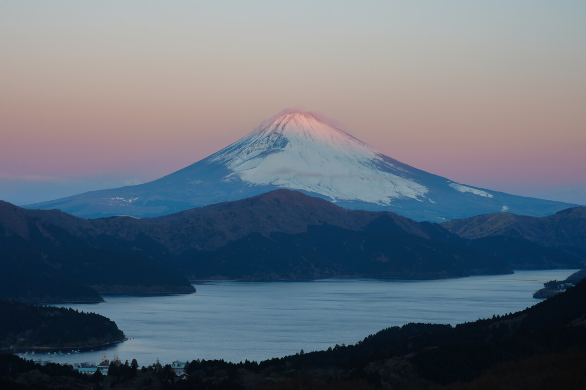 早朝箱根大観山写真撮影