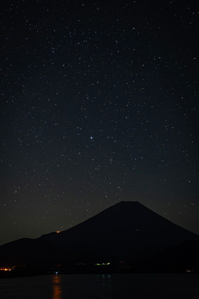 本栖湖展望公園の富士山夜景