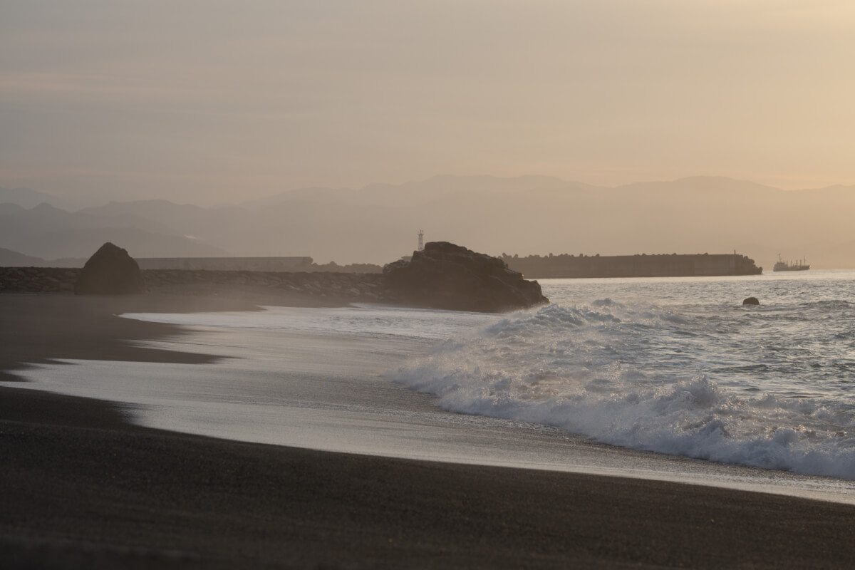 桂浜高知の夏早朝日写真撮影