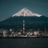 田子の浦港と富士山写真