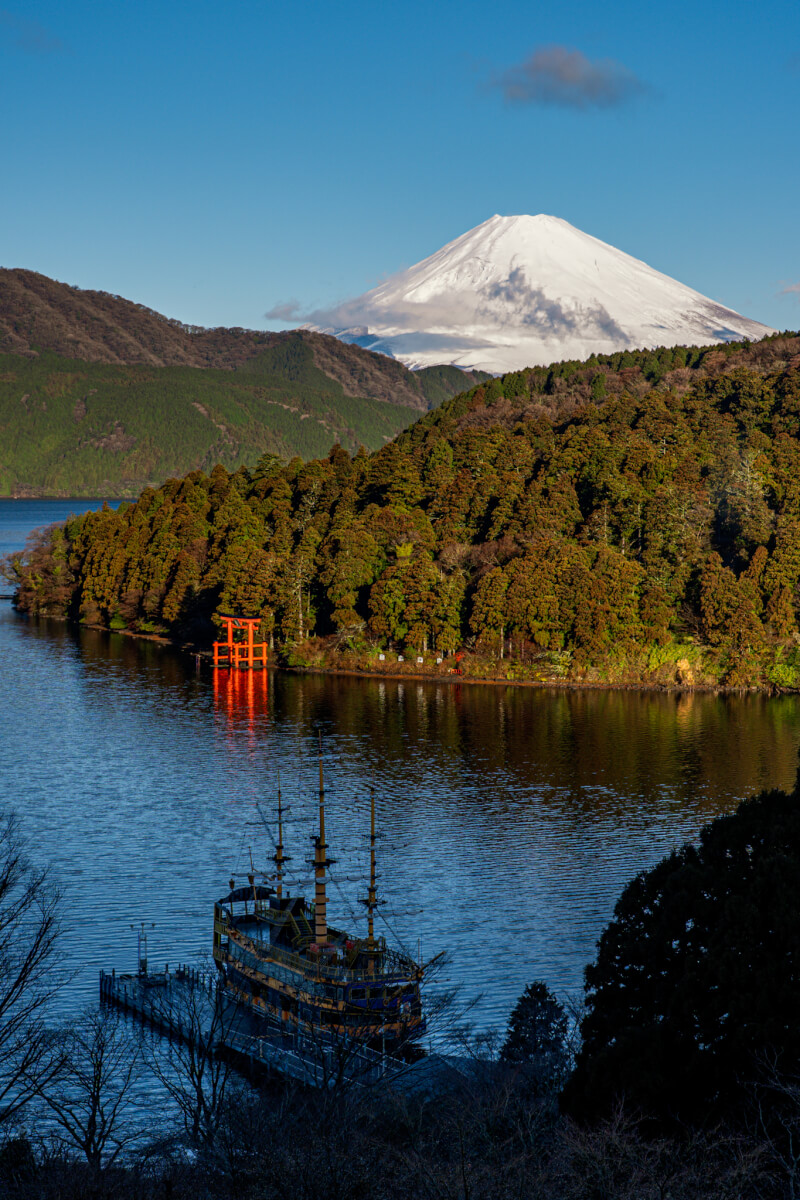 箱根海賊船と富士山芦ノ湖