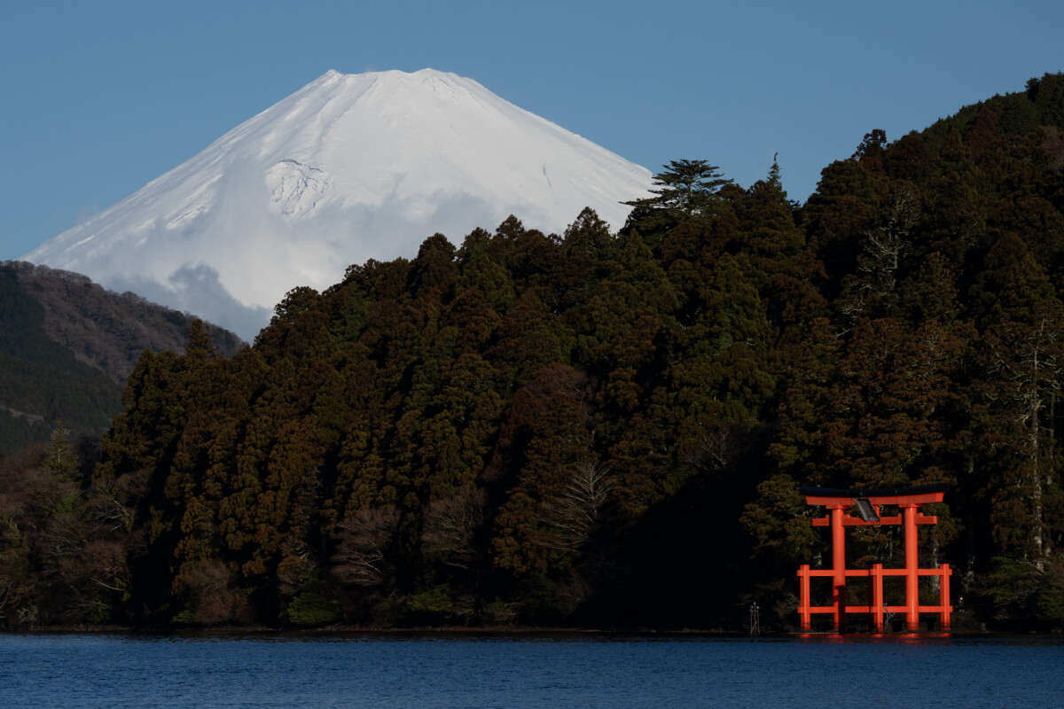 箱根神社と富士山