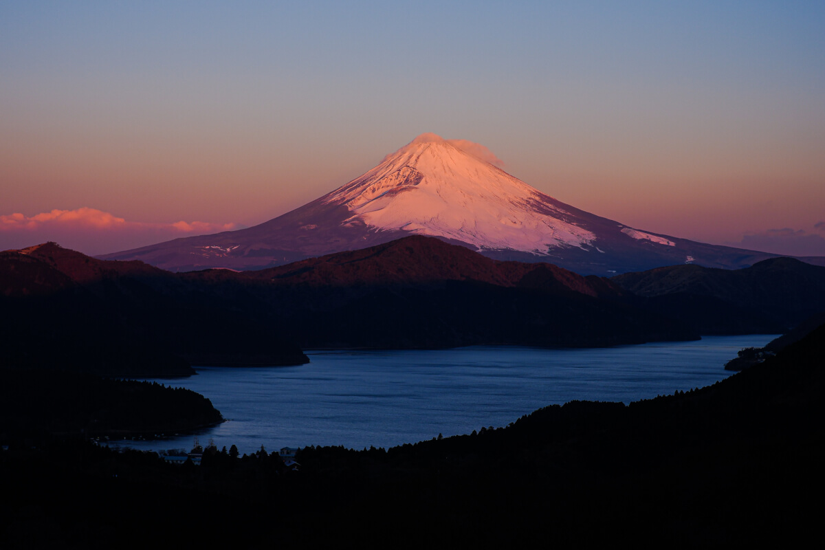 紅富士の箱根大観山写真