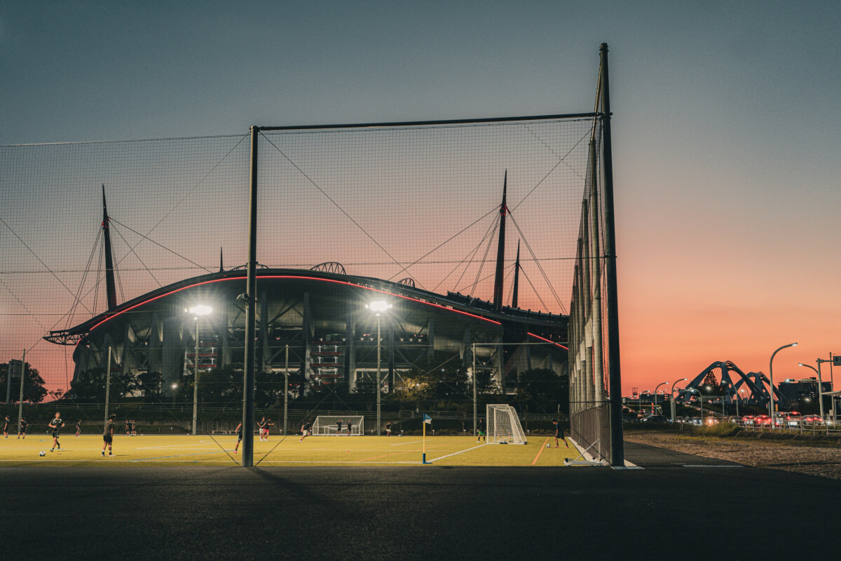 豊田スタジアム夕陽写真撮影