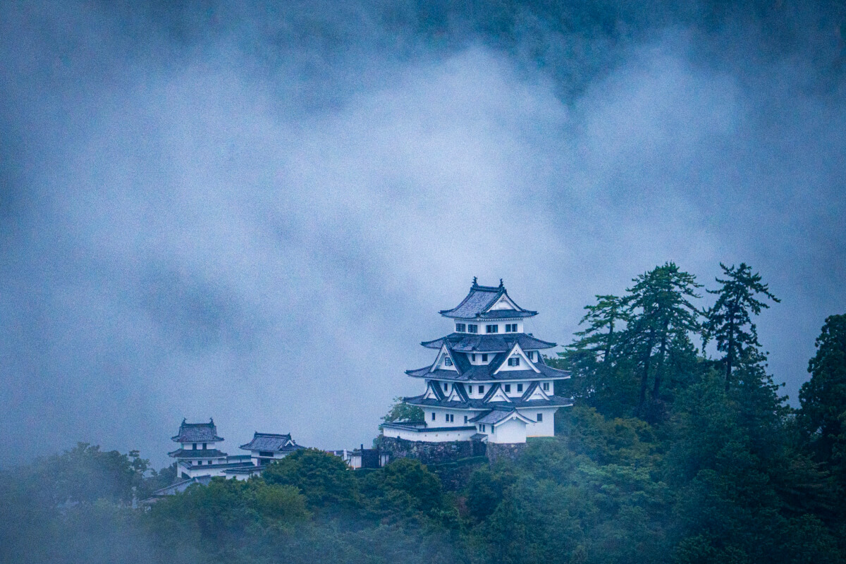 郡上八幡城と雲海写真