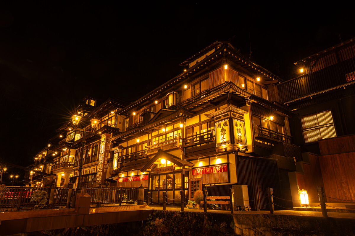 銀山温泉夜景写真撮影_湯内旅館永澤平八