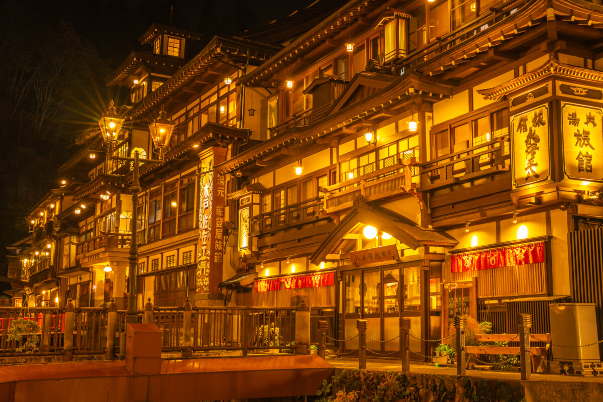 銀山温泉夜景写真撮影_湯内旅館永澤平八