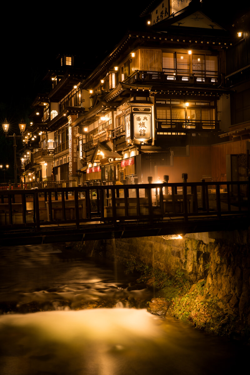 銀山温泉夜景写真撮影_湯内旅館永澤平八