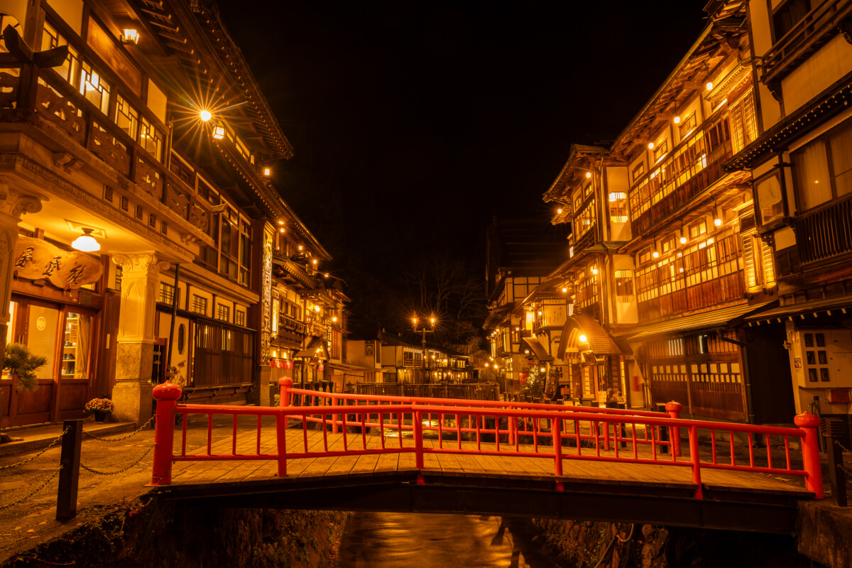 銀山温泉夜景写真撮影_湯内旅館永澤平八