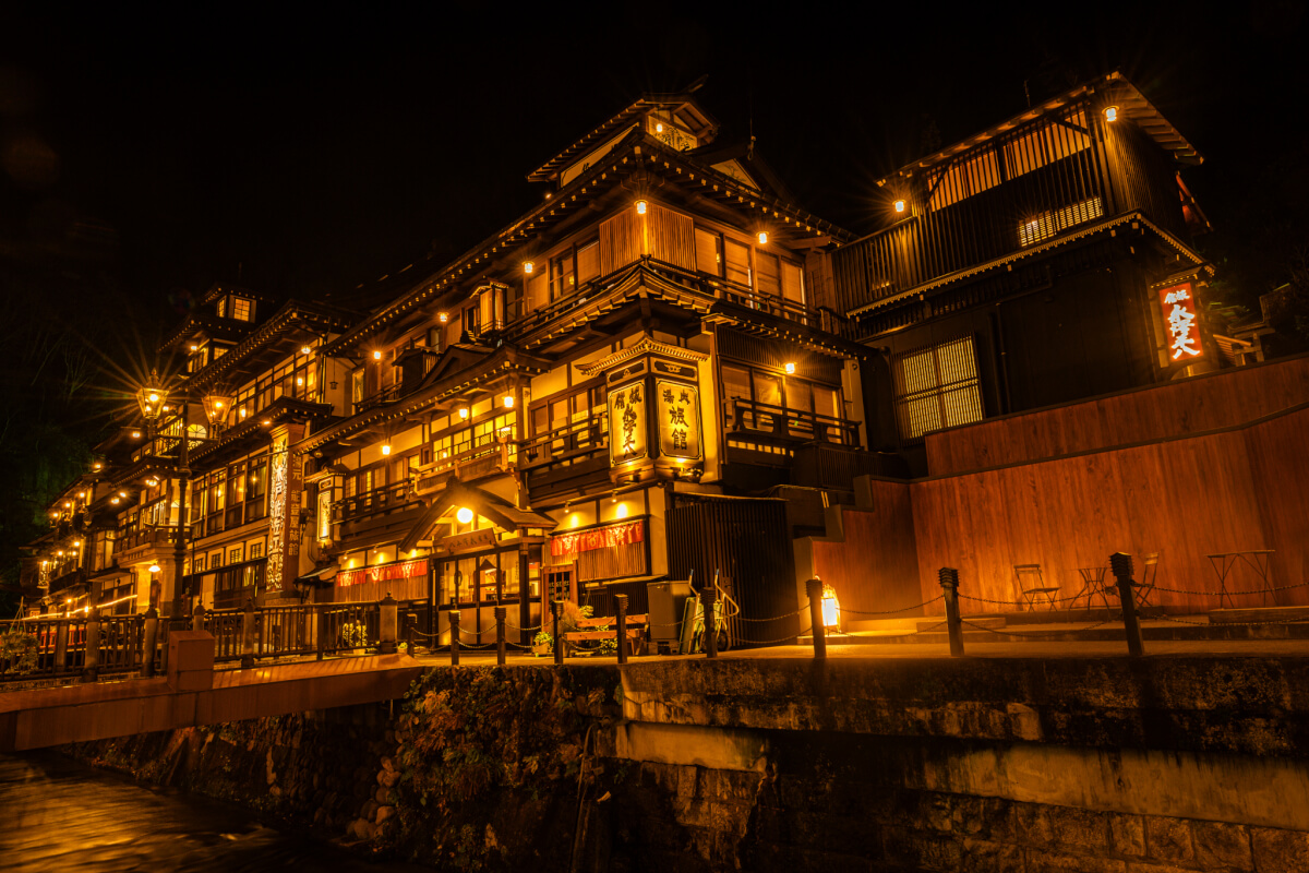 銀山温泉夜景写真撮影_湯内旅館永澤平八