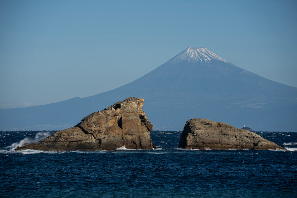 雲見海岸の富士山写真