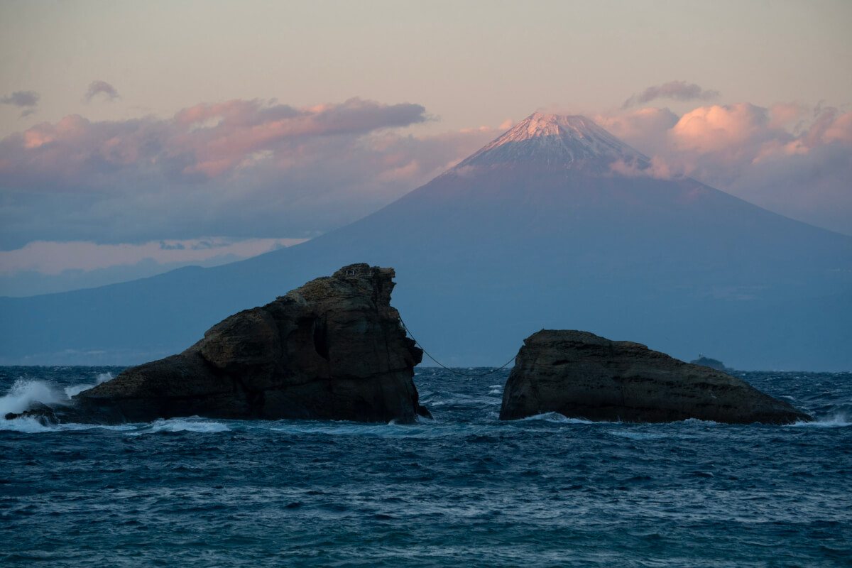 雲見海岸の富士山写真