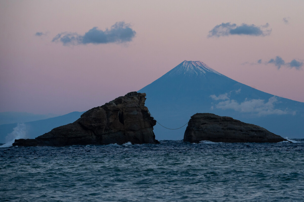 雲見海岸の富士山写真