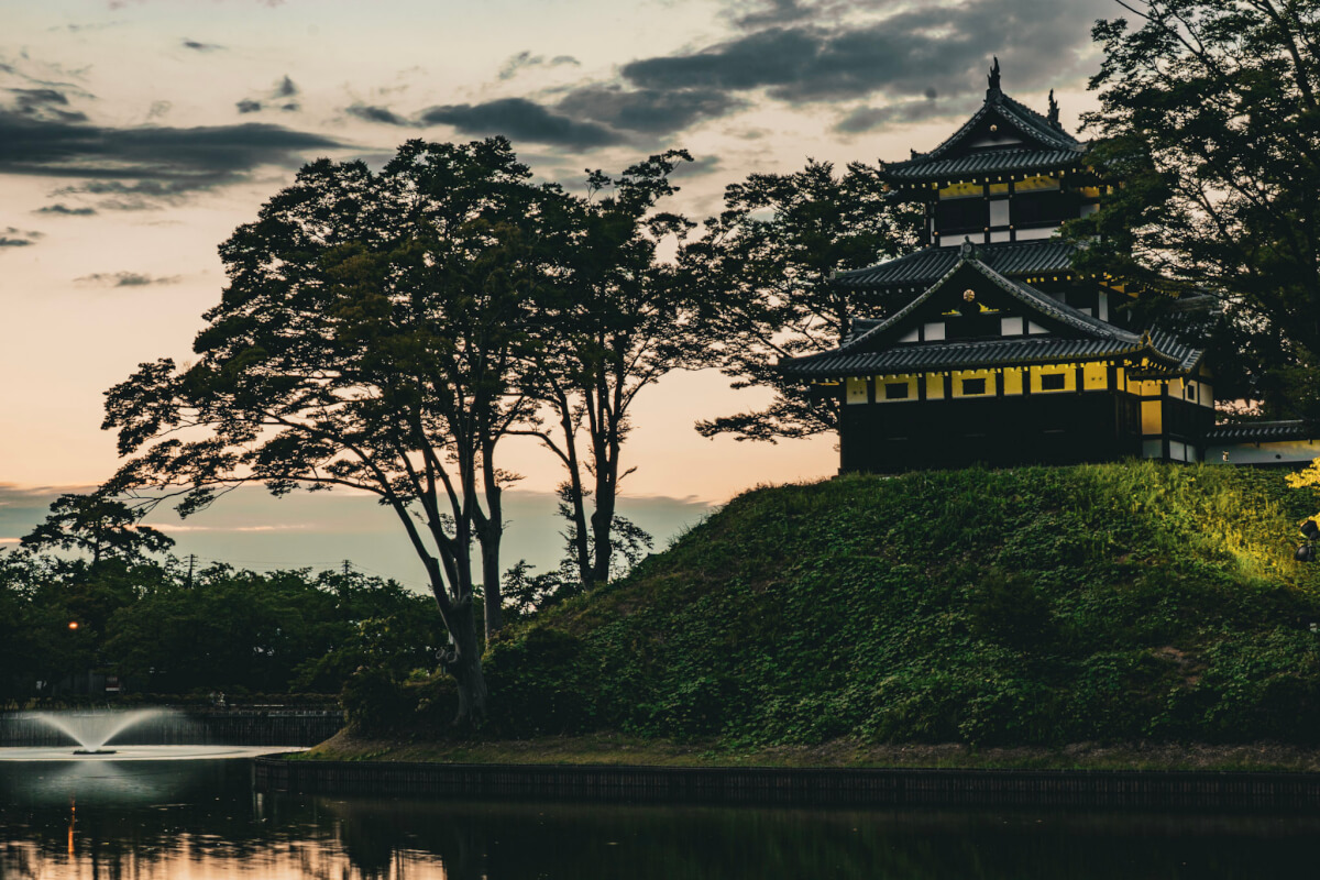 高田城三重櫓の夜景写真